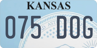 KS license plate 075DOG