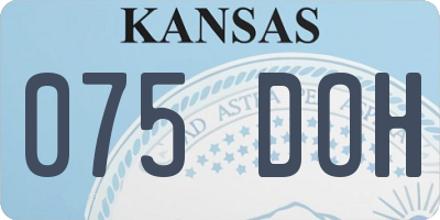 KS license plate 075DOH