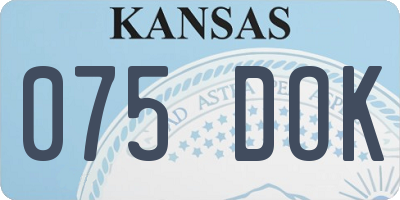 KS license plate 075DOK
