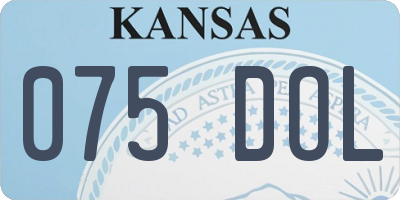 KS license plate 075DOL
