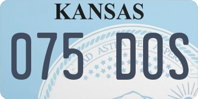 KS license plate 075DOS