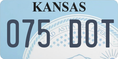 KS license plate 075DOT