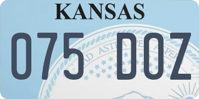 KS license plate 075DOZ