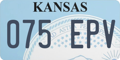 KS license plate 075EPV