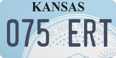 KS license plate 075ERT