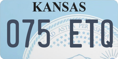 KS license plate 075ETQ