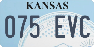 KS license plate 075EVC