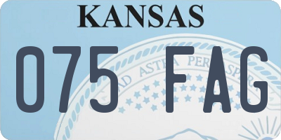 KS license plate 075FAG