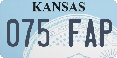 KS license plate 075FAP