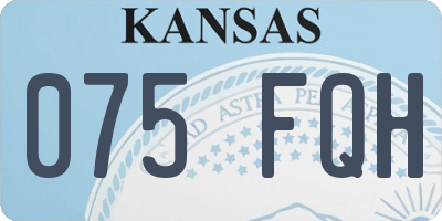 KS license plate 075FQH