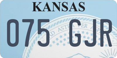 KS license plate 075GJR