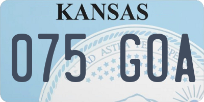 KS license plate 075GOA