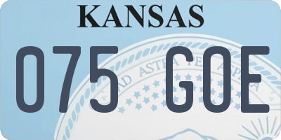KS license plate 075GOE