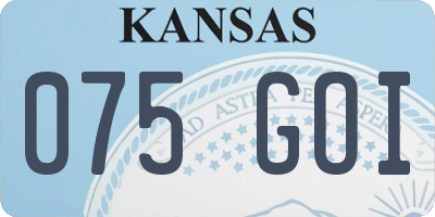 KS license plate 075GOI