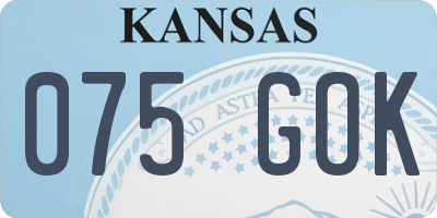 KS license plate 075GOK