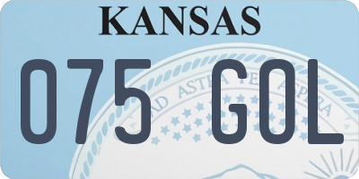 KS license plate 075GOL