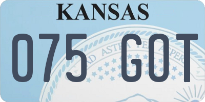 KS license plate 075GOT