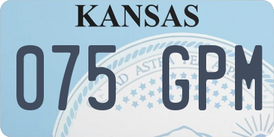 KS license plate 075GPM