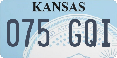 KS license plate 075GQI