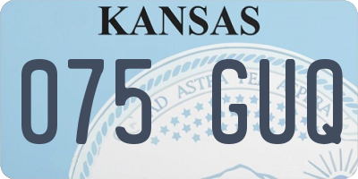 KS license plate 075GUQ