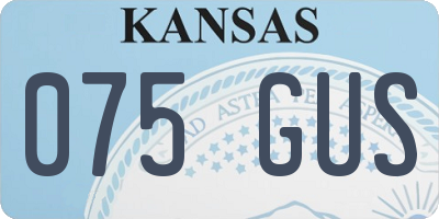 KS license plate 075GUS