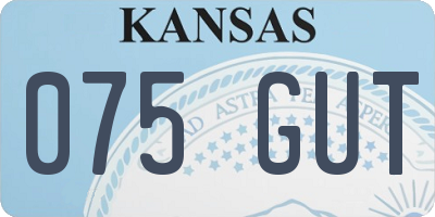 KS license plate 075GUT