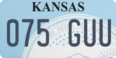 KS license plate 075GUU