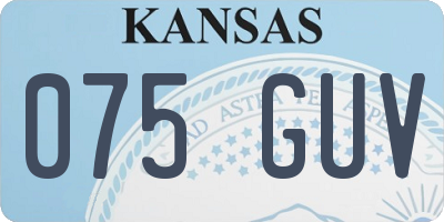 KS license plate 075GUV