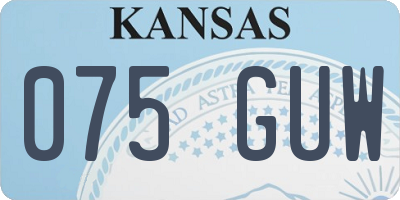 KS license plate 075GUW