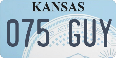 KS license plate 075GUY