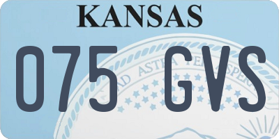 KS license plate 075GVS