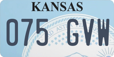 KS license plate 075GVW