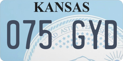 KS license plate 075GYD