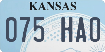 KS license plate 075HAO