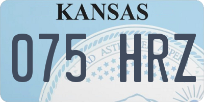 KS license plate 075HRZ