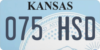 KS license plate 075HSD