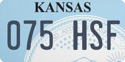 KS license plate 075HSF