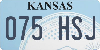 KS license plate 075HSJ