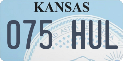 KS license plate 075HUL