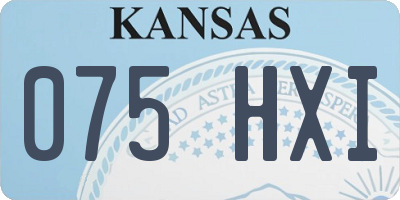 KS license plate 075HXI