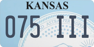 KS license plate 075III