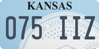KS license plate 075IIZ