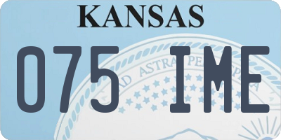 KS license plate 075IME
