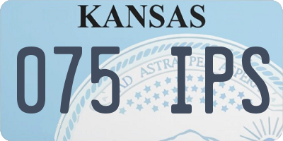 KS license plate 075IPS