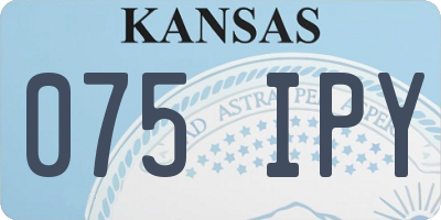 KS license plate 075IPY