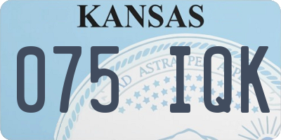 KS license plate 075IQK