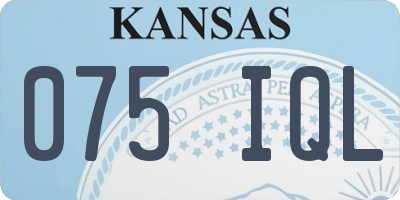 KS license plate 075IQL
