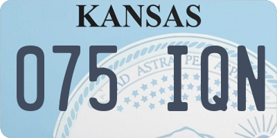 KS license plate 075IQN