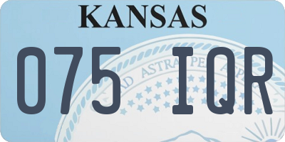 KS license plate 075IQR