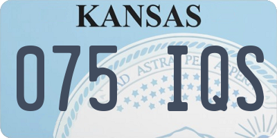 KS license plate 075IQS